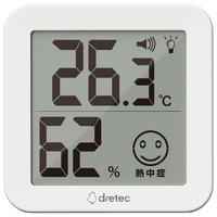 ドリテック デジタル温湿度計「リテーモ・ライト」 ホワイト O-451WT