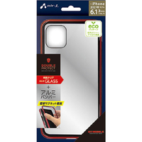 エアージェイ iPhone 13 Pro用耐衝撃メタル＆ガラス マグネット装着 全面保護MCケース RD AC-P21P-MC RD