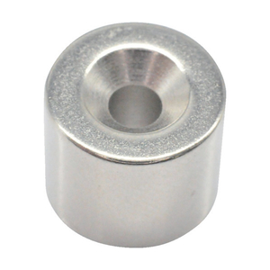 トラスコ ネオジム丸形磁石　皿ねじ穴付　外径１２ｍｍ×１０ｍｍ　Ｍ３　１個入 TRUSCO　ネオジム磁石（丸形皿ねじ穴付） T12R10-M3-イメージ1