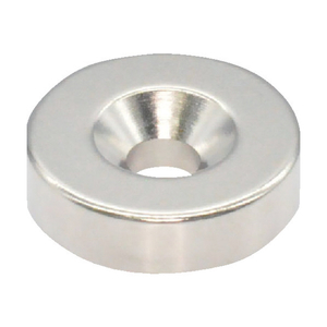 トラスコ ネオジム丸形磁石　皿ねじ穴付　外径１８ｍｍ×４ｍｍ　Ｍ４　１個入 TRUSCO　ネオジム磁石（丸形皿ねじ穴付） T18R04-M4-イメージ1
