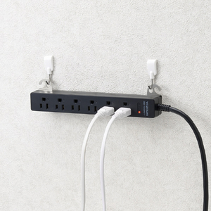 ヤザワ 3Pマグネットフック付タップ6個口2m ブラック H5HJKP602BK-イメージ4