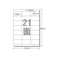 エーワン ラベルシール[再生紙] 21面 上下余白 300枚 F833478-31354