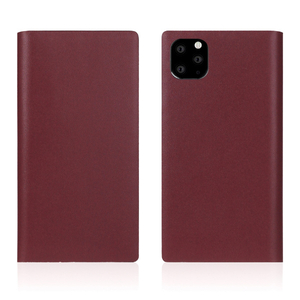 SLG Design iPhone 11 Pro Max用ケース Calf Skin Leather Diary バーガンディ SD17965I65R-イメージ1