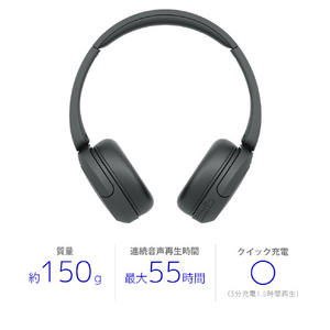 SONY ワイヤレスステレオヘッドセット ブラック WH-CH530 B-イメージ2