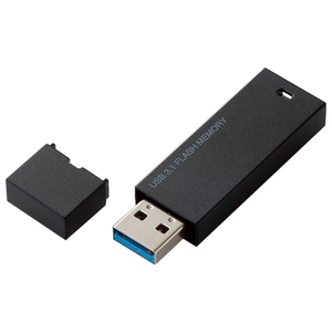 エレコム キャップ式USBメモリ 16GB ブラック MF-MSU3B16GBK/H-イメージ1