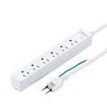 ヤザワ 3Pマグネットフック付タップ6個口5m ホワイト H5HJKP605WH