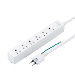 ヤザワ 3Pマグネットフック付タップ6個口5m ホワイト H5HJKP605WH-イメージ1