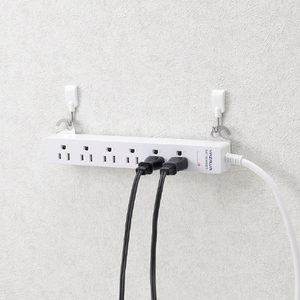 ヤザワ 3Pマグネットフック付タップ6個口5m ホワイト H5HJKP605WH-イメージ4