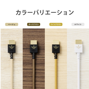 エレコム 家具調カラーPremiumHDMIケーブル(2．0m) ホワイト DH-HDP14EY20WH-イメージ8