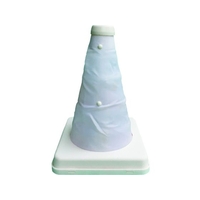 ミズケイ 伸縮式三角コーン[ホワイト]20cm ホワイト FC674FX-1372498