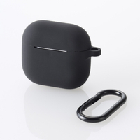 エレコム AVA-AP06SCBK AirPods (第4世代)用 シリコンケース ブラック