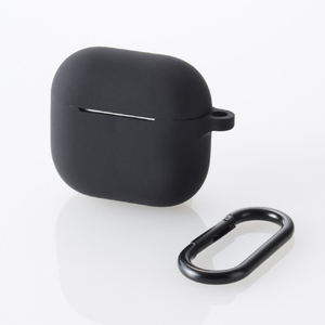 エレコム AirPods (第4世代)用 シリコンケース ブラック AVA-AP06SCBK-イメージ2