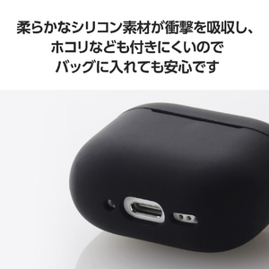 エレコム AirPods (第4世代)用 シリコンケース ブラック AVA-AP06SCBK-イメージ5