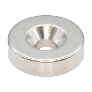 トラスコ ネオジム丸形磁石　皿ねじ穴付　外径１８ｍｍ×５ｍｍ　Ｍ４　１個入 TRUSCO　ネオジム磁石（丸形皿ねじ穴付） T18R05-M4-イメージ1