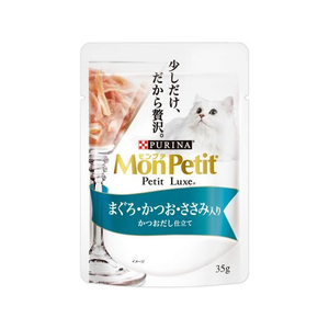 ネスレピュリナペットケア モンプチ プチリュクスパウチ まぐろ・かつお・ささみ入り かつおだし仕立て 35g FC979PM-12375741-イメージ1