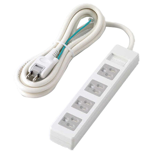 エレコム 3極4口マグネットシャッタータップ 2．5m ホワイト T-T1D-3425WH-イメージ1