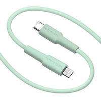 ラスタバナナ MFIライトニング-TYPE-C充電通信ケーブル やわらか(1．5m) ライトグリーン R15CACL3A03LGR