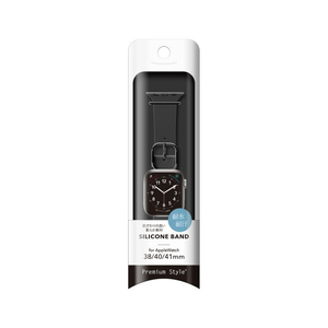 PGA Apple Watch 42/41/40/38mm用シリコンバンド ブラック PGAW41SC01BK-イメージ2