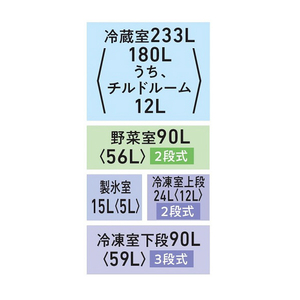 東芝 【右開き】452L 5ドア冷蔵庫 VEGETA フロストホワイト GR-Y450GT(TW)-イメージ17
