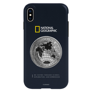 National Geographic iPhone XS/X用ケース Global Seal Metal-Deco Case ネイビー NG12967IX-イメージ1