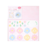 デザインフィル カラー色紙 シール付 花柄×5冊 FC36559-33244006
