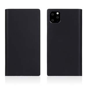 SLG Design iPhone 11 Pro Max用ケース Calf Skin Leather Diary ブラック SD17968I65R-イメージ1