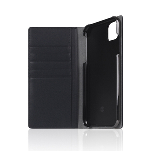 SLG Design iPhone 11 Pro Max用ケース Calf Skin Leather Diary ブラック SD17968I65R-イメージ2