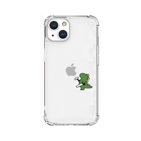 AKAN iPhone 13用ソフトタフケース おしごとザウルス―日曜大工 グリーン AK20969I13