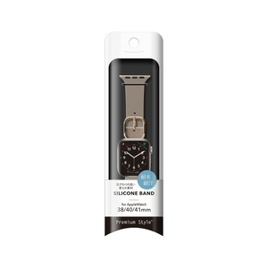 PGA Apple Watch 42/41/40/38mm用シリコンバンド ベージュ PGAW41SC03BE-イメージ2