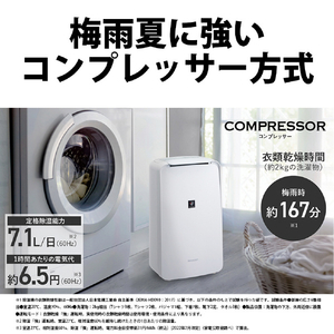 シャープ 衣類乾燥除湿機 ホワイト CV-U71-W-イメージ4