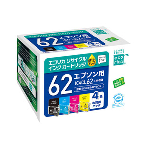 エコリカ リサイクルインクカートリッジ 4色パック ECI-E624P/BOX エコリカ リサイクルインクカートリッジ 4色パック ECI-E624P/BOX