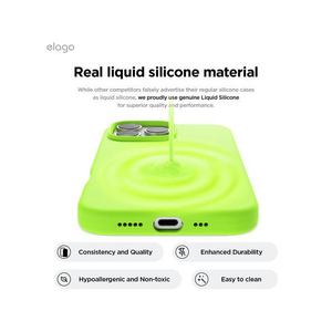 elago iPhone16Pro用シリコンケｰス ライムグリーン EL_IPRCSSCS3_LG-イメージ4