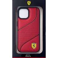 FERRARI iPhone 15用PUレザー 背面ケース レッド FEHCP15SPWAR