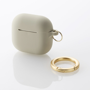 エレコム AirPods (第4世代)用 &me シリコンケース ニュアンスカラー グレージュ AVA-AP06SCJGB-イメージ2