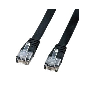 サンワサプライ UTPエンハンスドカテゴリ5より線フラットケーブル(10m) ブラック LA-FL5-10K-イメージ1