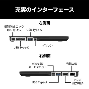 富士通 FMV U55-L3B 14型WUXGA/Ryzen AI 5/Radeon840M/メモリ16GB/約512GB SSD/WiFi 7 FMV Note U ピクトブラック K0N60004JP-イメージ4