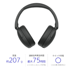 SONY ワイヤレスノイズキャンセリングステレオヘッドセット ブラック WH-CH730N B-イメージ2