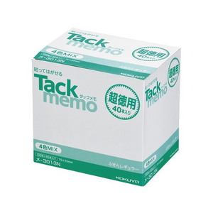 コクヨ タックメモ 超徳用 付箋 75×25 4色 40本 F875232-ﾒ-3013-イメージ1