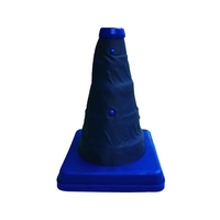 ミズケイ 伸縮式三角コーン[ブルー]20cm ブルー FC675FX-1372499