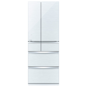 三菱 MR-WX60F-W 600L 6ドア冷蔵庫 置けるスマート大容量 クリスタル