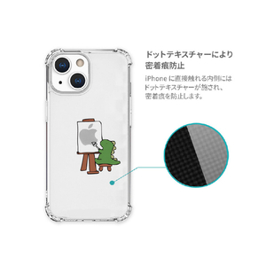 AKAN iPhone 13用ソフトタフケース おしごとザウルス―画家 ピンク AK20972I13-イメージ10
