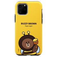 LINE FRIENDS iPhone 11 Pro用ケース JUNGLE BROWN DUAL GUARD バジーブラウン KCJ-DJT002
