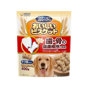ユニ・チャーム 銀のさら おいしいビスケット 歯・骨の健康中・大型サイズ 400g FCU8736-イメージ1