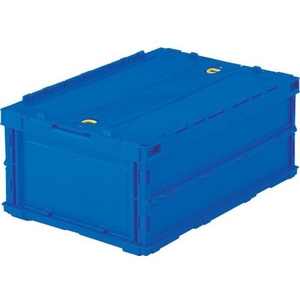 トラスコ中山 TRUSCO 薄型折畳コンテナ 30Lロックフタ付 ダークブルー FC480GM-3449262-イメージ1