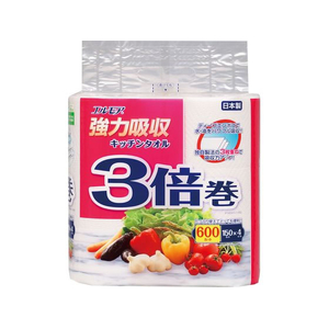 カミ商事 エルモア強力吸収キッチンタオル 3倍巻 4ロール 150カット FC564SV-イメージ1