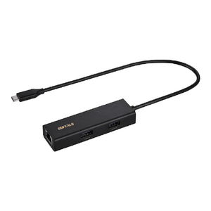 バッファロー Giga対応 USB-C接続 LANアダプターハブ付 ブラック LUD-U3-CU101BK-イメージ1