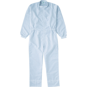 トラスコ 制電糸グリッド仕様フード無つなぎ服　ホワイト　ＬＬ TCOG-W-LL-イメージ1