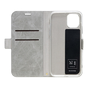 NATURALdesign iPhone 12/12 Pro用手帳型ケース STYLE NATURAL グレー IP20_61-VS01-イメージ3