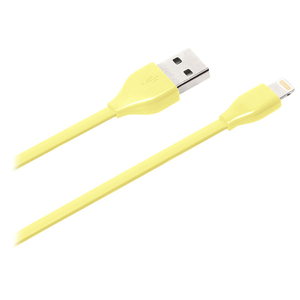 PGA Lightning充電&通信フラットケーブル 0．5m イエロー PG-ELFC05M24YE-イメージ1