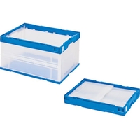 積水化学工業 積水/折りたたみコンテナ エコタイプ フタ無し 透明×ダークブルー FCD661B-3471928